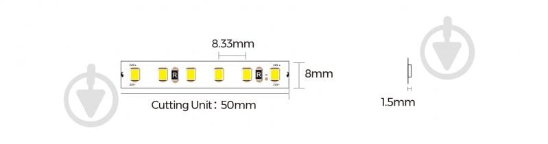 Лента светодиодная Luminaria 9,6 Вт IP20 24 В теплый LS-2835 120LEDs/m 9,6W 24V 300 - фото 2