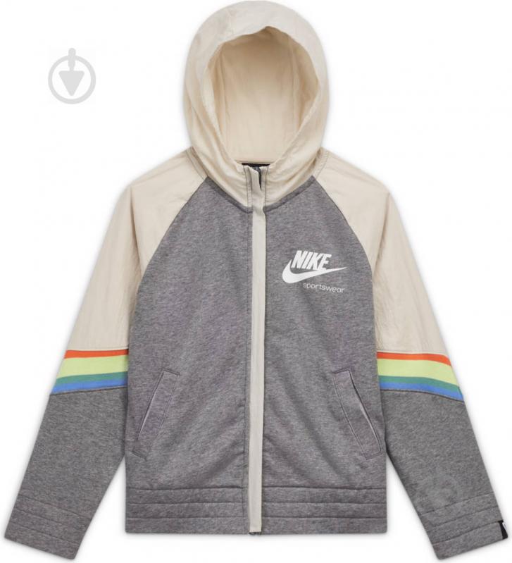 Джемпер Nike G NSW HERITAGE FZ HOODIE CU8293-091 р. S серый - фото 2