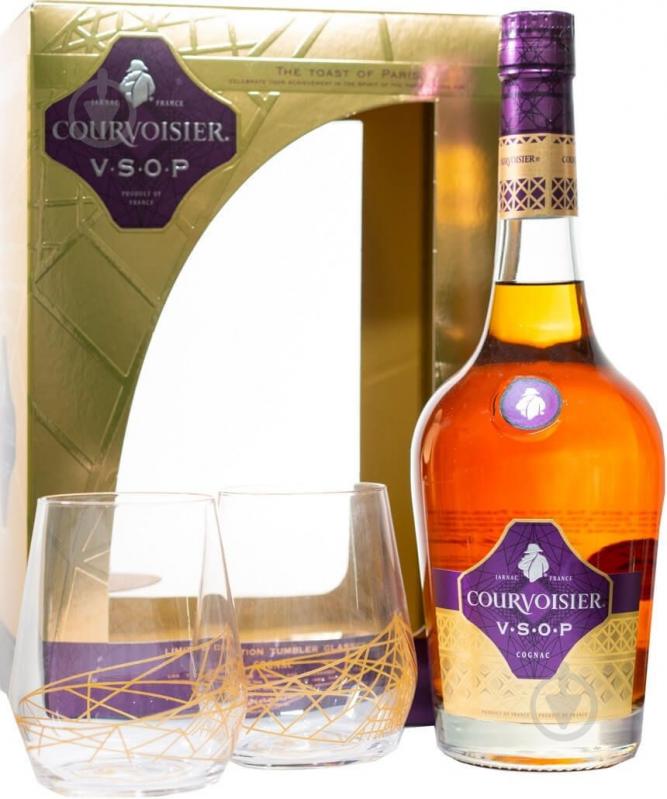 Коньяк Courvoisier VSOP 6-10 років витримки з двома склянками 0,7 л - фото 1