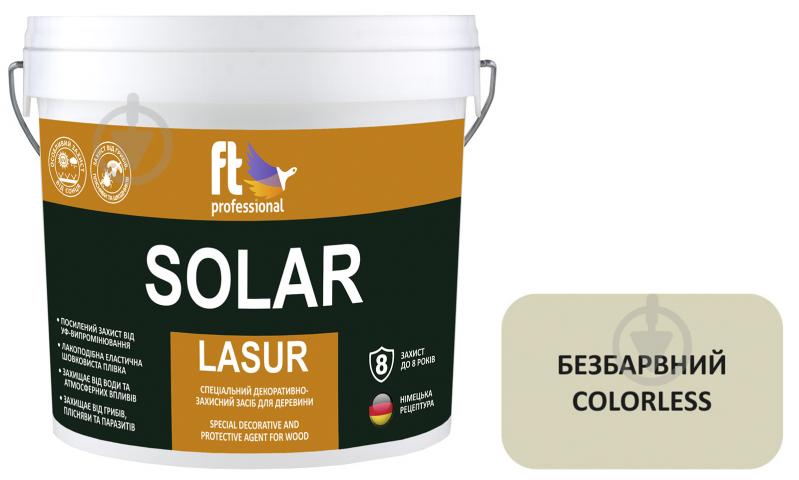 Защитное средство FT Professional SOLAR LASUR бесцветный шелковистый мат 10 л - фото 1