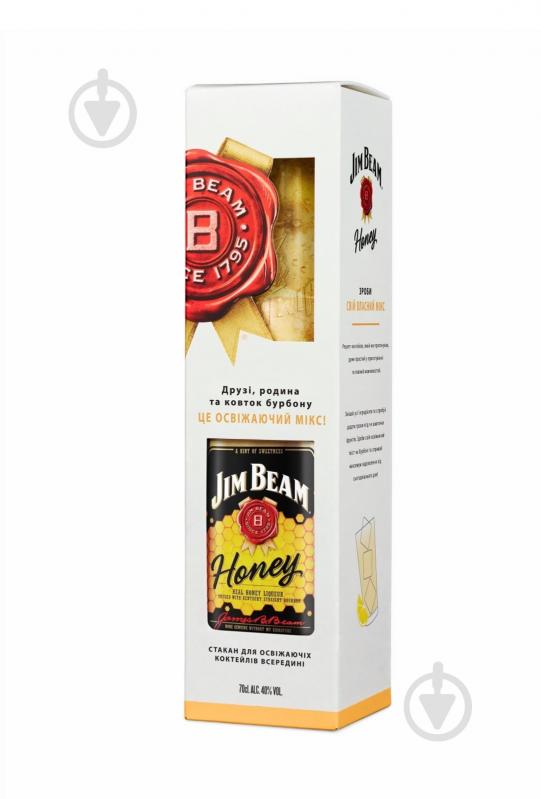 Лікер Jim Beam Honey + склянка Хайбол 0,7 л - фото 1