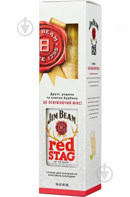 Лікер Jim Beam Red Stag (Black Cherry) + склянка хайболл 0,7 л - фото 1
