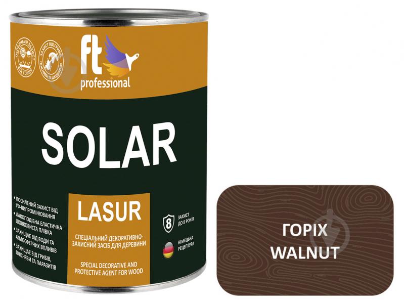 Захисний засіб FT Professional SOLAR LASUR горіх шовковистий мат 0,9 л - фото 1