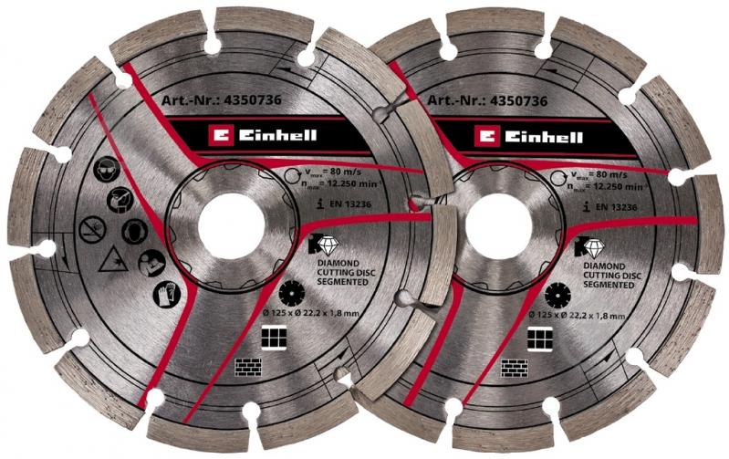 Диск алмазный отрезной Einhell 4350736 125x1,8x22,23 4350736 - фото 1