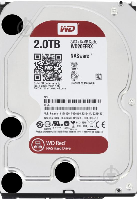 Жесткий диск Western Digital red 2 ТБ 3,5" SATA III (WD20EFRX) - фото 1 Жесткий диск Western Digital red 2 ТБ 3,5" SATA III (WD20EFRX) - фото 1
