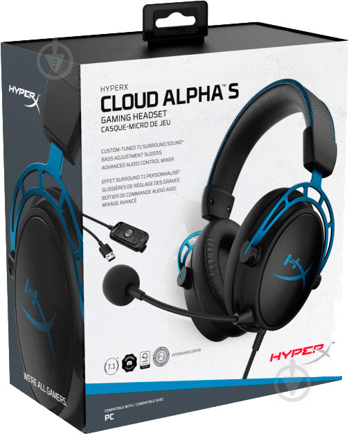 Наушники HyperX Cloud Alpha S Gaming Headset black/blue (4P5L3AA) - фото 7