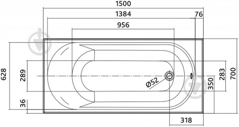 Ванна акриловая Kolo Opal Plus XWP1350000 150х70 см - фото 4