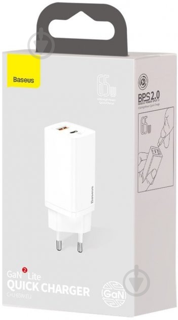 Зарядное устройство BASEUS GaN2 Lite QC C+U 65W (CCGAN2L-B02) White - фото 6