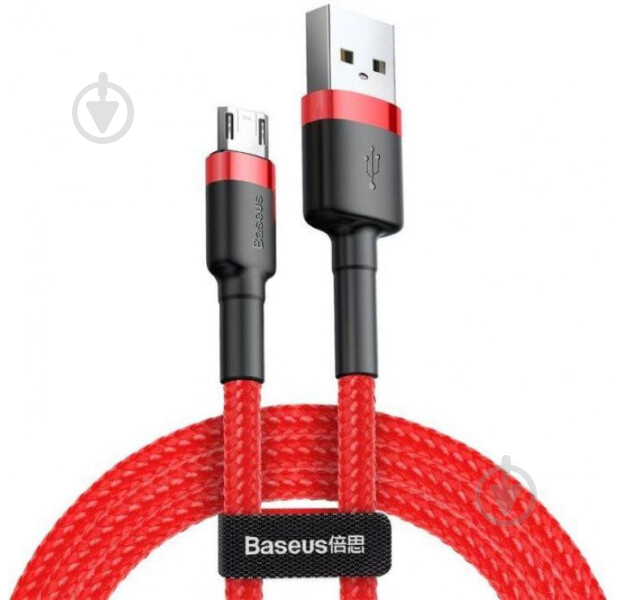 Кабель BASEUS USB to Micro 2.4A (CAMKLF-B09) 1 м червоний (964088) - фото 1