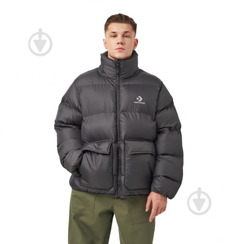 Пуховик чоловічий зимовий Converse CONVERSE PATCH POCKET CORE PUFFER 10027260-010 р.L сірий - фото 1