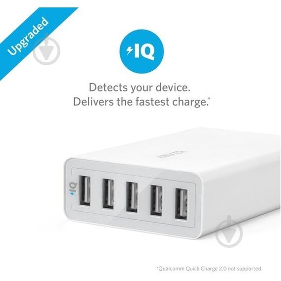 Мережевий зарядний пристрій Anker PowerPort 5 40W 5-port USB Power IQ V3 A2124L22 - фото 2