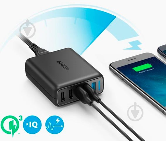 Зарядное устройство Anker PowerPort 5 Speed 51.5W - фото 4