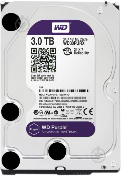 Жесткий диск Western Digital IntelliPower 3 ТБ 3,5" SATA III (WD30PURX) - фото 1