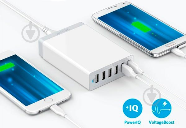 Зарядное устройство Anker PowerPort 6 60W USB Power IQ V3 - фото 5