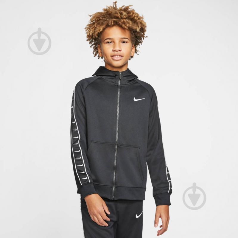 Джемпер Nike B NSW FZ HOODY PK SWOOSH TAPE CV1334-010 р. XS черный - фото 2