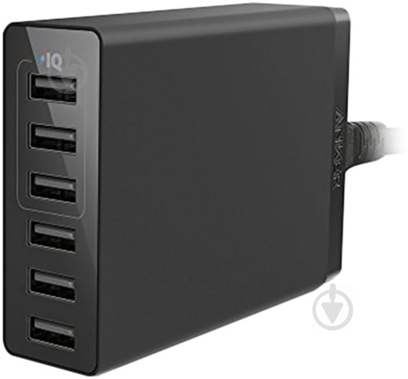 Зарядное устройство Anker PowerPort 6 Lite - 30W 6xUSB PowerIQ Black - фото 1