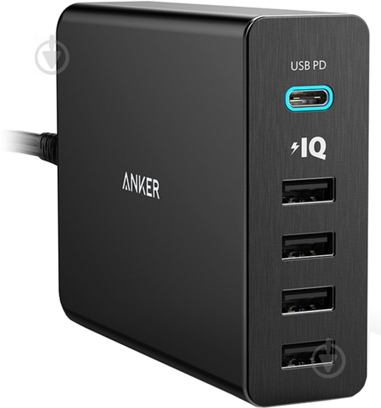 Зарядний пристрій Anker PowerPort+ 5 - 60W 1xPD & 4xPIQ V3 - фото 1