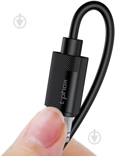 Зарядний пристрій T-PHOX Mini 12W 2.4A + Lightning cable 1.2 м Black (Mini(B)+Lightning) - фото 8