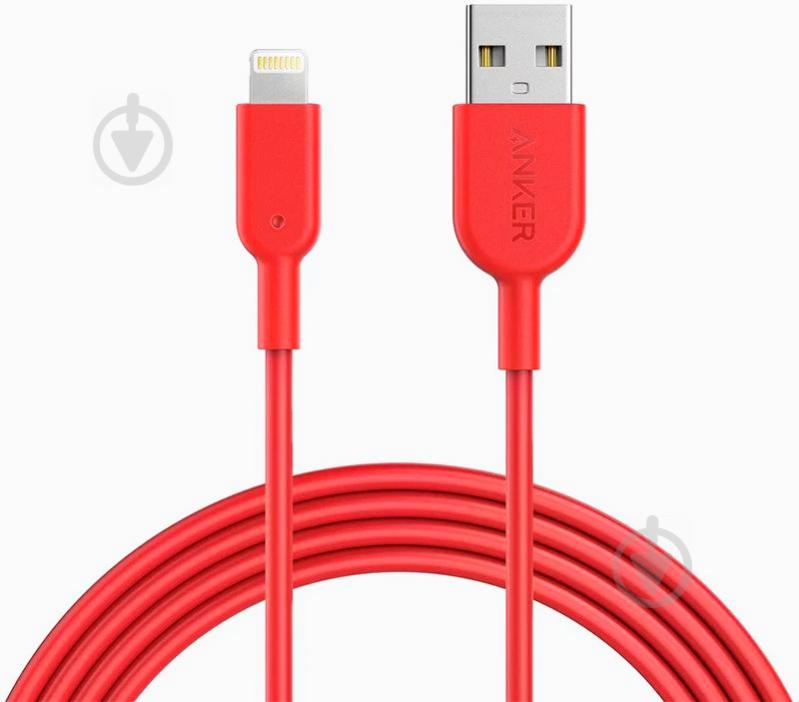 Кабель Anker USB – Apple Lightning 0,9 м Red (A8432H91) V3 PowerLine II - фото 1