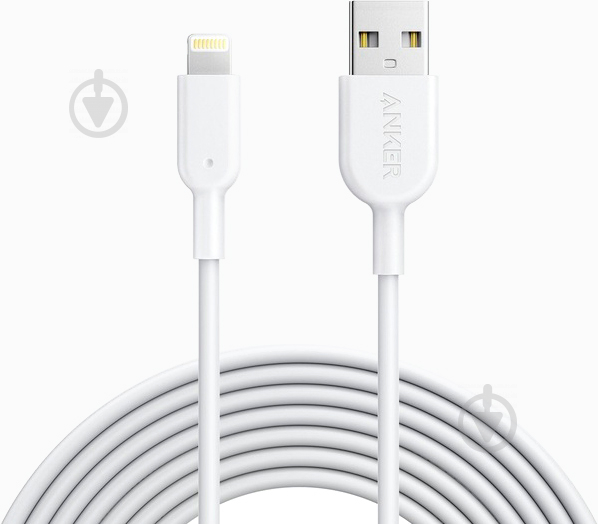 Кабель Anker USB – Apple Lightning 3 м white (A8434H21) V2 PowerLine II - фото 1