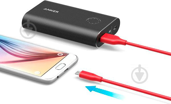 Кабель Anker microUSВ 3 м Red (A8134H91) POWERLINE V3 - фото 4