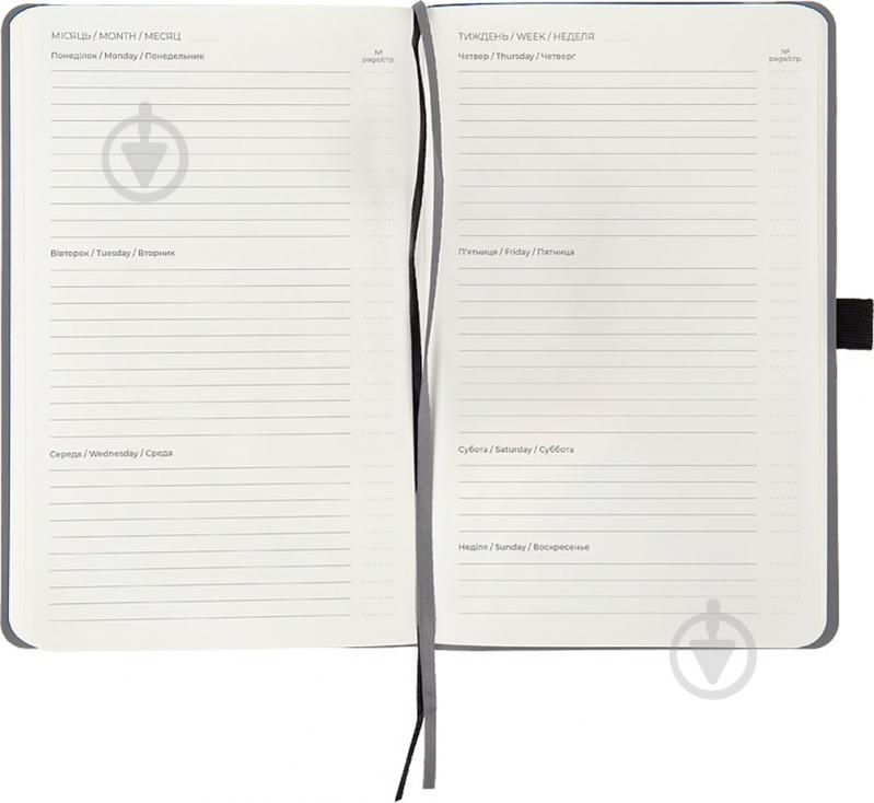 Дневник недатированный серый клетка Axent Partner Soft A5 8601-21-03-a - фото 3