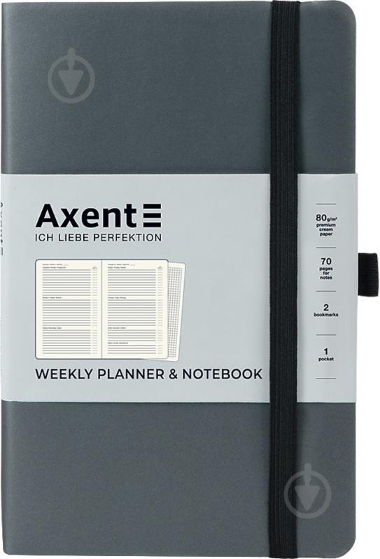 Дневник недатированный серый клетка Axent Partner Soft A5 8601-21-03-a - фото 1