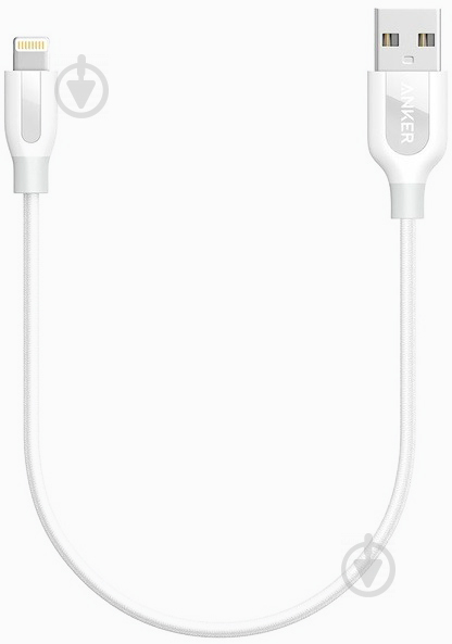 Кабель Anker USB – Apple Lightning 0,3 м white (A8124H21) Powerline plus V3 - фото 1