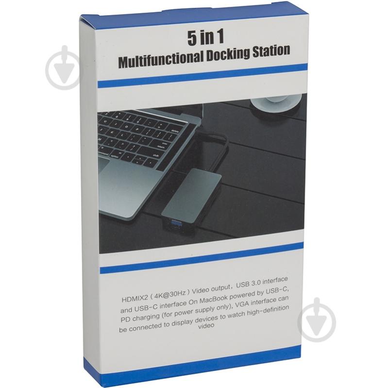 USB-хаб HiSmart USB Type-C - 2x HDMI, 1x VGA, 1x USB Type-A, 1x USB Type-C PD60W - фото 4 USB-хаб HiSmart USB Type-C - 2x HDMI, 1x VGA, 1x USB Type-A, 1x USB Type-C PD60W - фото 4