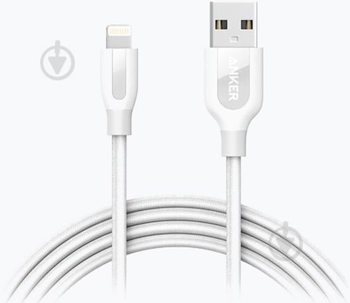 Кабель Anker USB – Apple Lightning 1,8 м white (A8122H21/A8122G21) Powerline plus V3 - фото 1