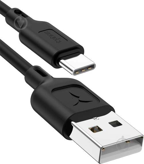 Кабель T-PHOX Type-C – USB 2.0 1,2 м чорний (T-C829 Black) - фото 1