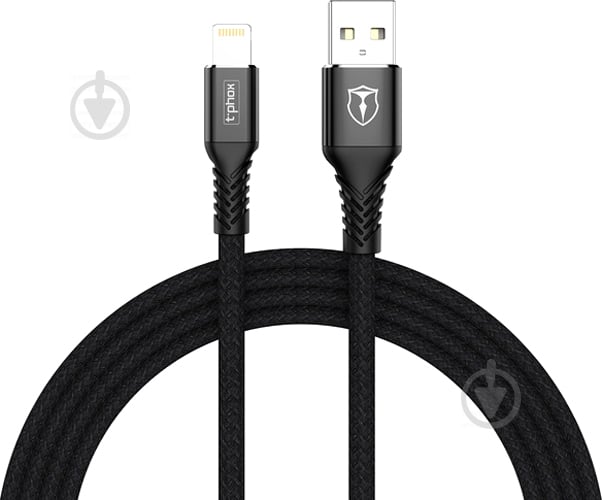 Кабель T-PHOX Lightning – USB 1 м черный (T-L814 black) - фото 1