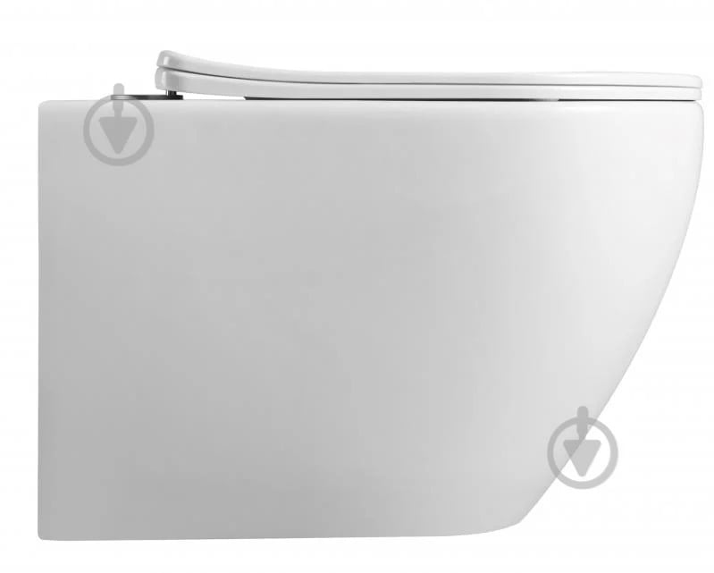 Унітаз підвісний Rapal Lund Rimless з сидінням Duroplast Soft-Close SLIM 51х36.5х36.5 - фото 2