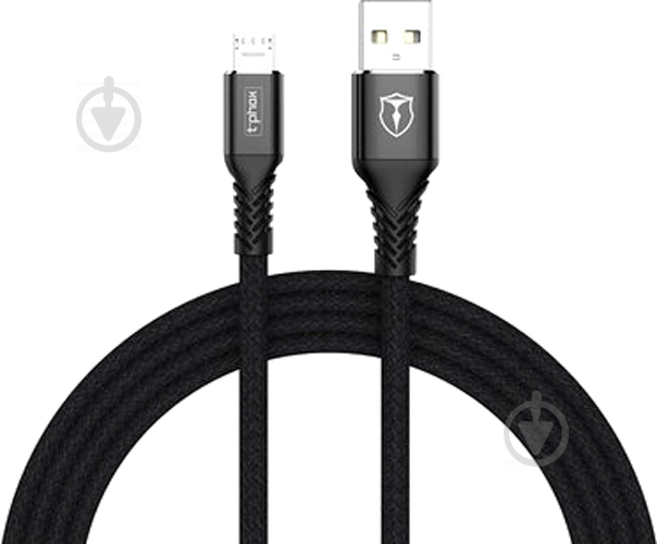 Кабель T-PHOX USB – microUSB 2 м чорний (T-M814(2) black) - фото 1