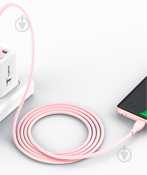 Кабель T-PHOX Lightning – USB 1 м рожевий (T-L817 Pink) - фото 9