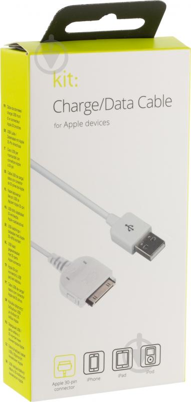 Кабель Kit Lightning – 30-pin 1 м (IPUSBDATWHKT) - фото 3 Кабель Kit Lightning – 30-pin 1 м (IPUSBDATWHKT) - фото 3