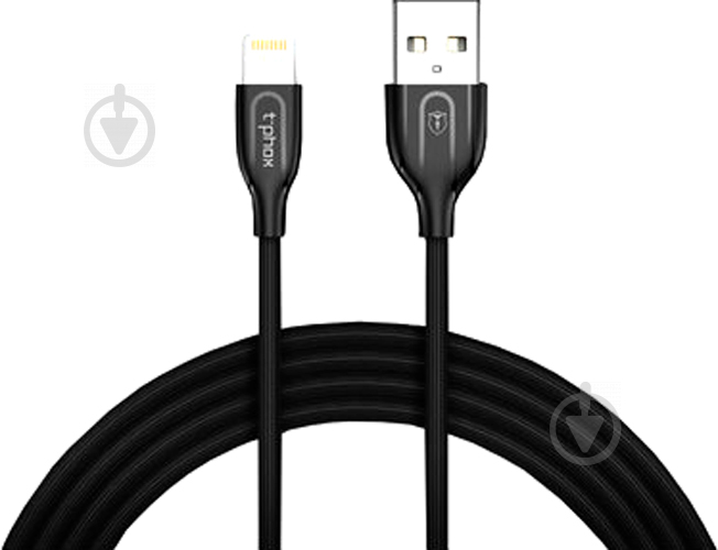 Кабель T-PHOX Lightning – USB 1,2 м чорний (T-L807 Black) - фото 1