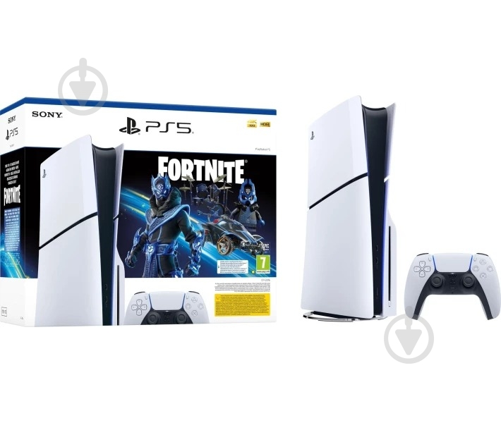 Ігрова консоль Sony PlayStation 5 Slim Blu-ray Fortnite Cobalt Star Bundle (1120285) white - фото 3