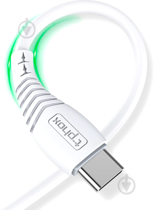 Кабель T-PHOX 1 м белый (T-C830 White) USB Cable - USB-C - фото 1