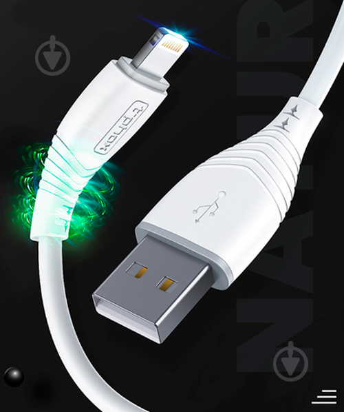 Кабель T-PHOX Lightning – USB 1,2 м білий (T-L830 White) - фото 8