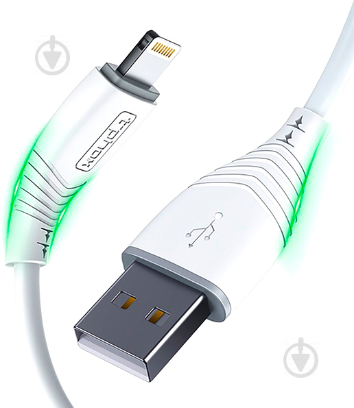 Кабель T-PHOX Lightning – USB 1,2 м білий (T-L830 White) - фото 1