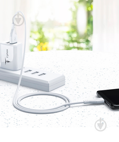 Кабель T-PHOX Lightning – USB 1,2 м білий (T-L830 White) - фото 5