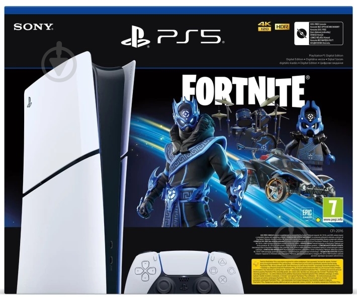 Ігрова консоль Sony PlayStation 5 Slim Digital Edition Fortnite Cobalt Star Bundle (1120286) white - фото 2