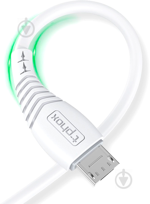 Кабель T-PHOX USB – microUSB 1,2 м білий (T-M830 White) - фото 1