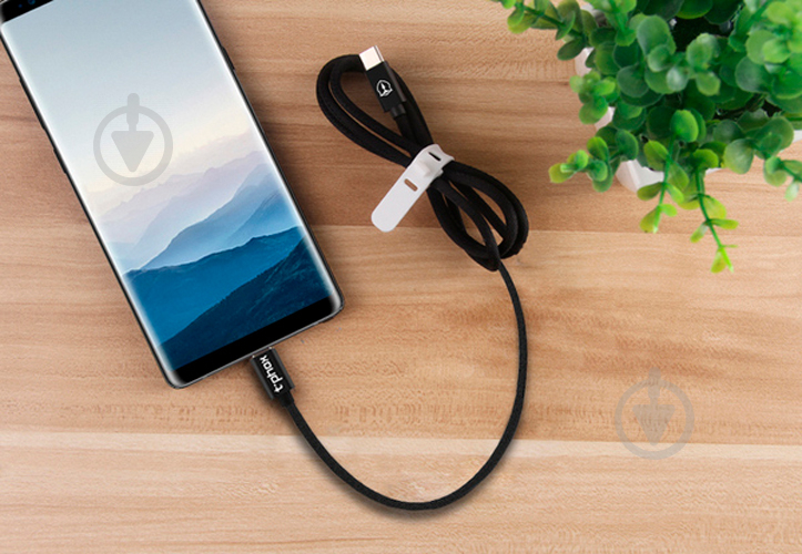 Кабель T-PHOX 1 м чорний (T-CC811 Black) USB Type-C - фото 3