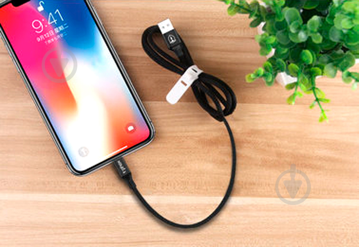 Кабель T-PHOX Lightning – USB 1,2 м чорний (T-L810 Black) - фото 5