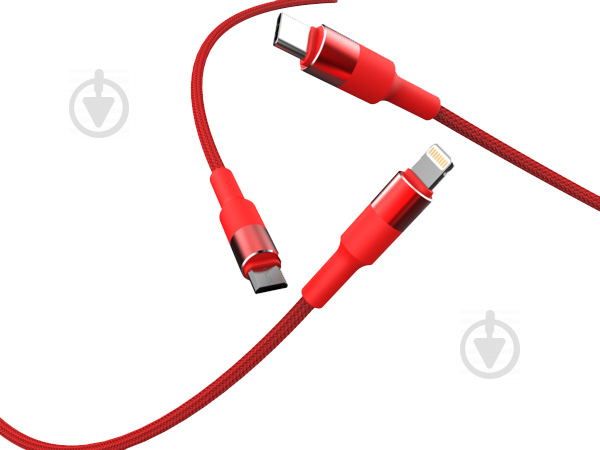 Кабель T-PHOX microUSBLightning – USBUSB Type-C 1,2 м червоний (T-F815 Mix Red) - фото 1