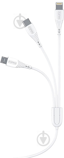 Кабель T-PHOX microUSВLightning – USBUSB Type-C 1,2 м белый (T-F831 White) PLUS 3 - 3IN1 - фото 2