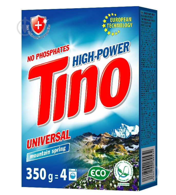 Порошок для машинной и ручной стирки Tino High-Power Mountain spring 0,35 кг - фото 1