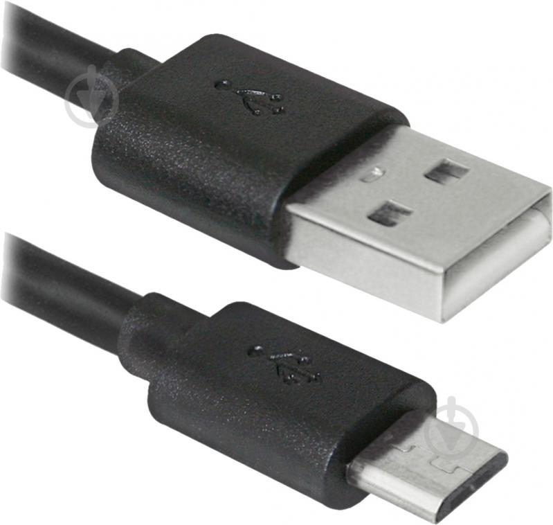 Кабель Defender USB – microUSB 1 м черный (87476) - фото 1